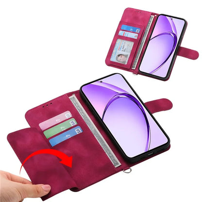 For Oppo A3 Pro (Global) 5G Case Flower Pattern PU Leather Wallet Phone Cover with Strap