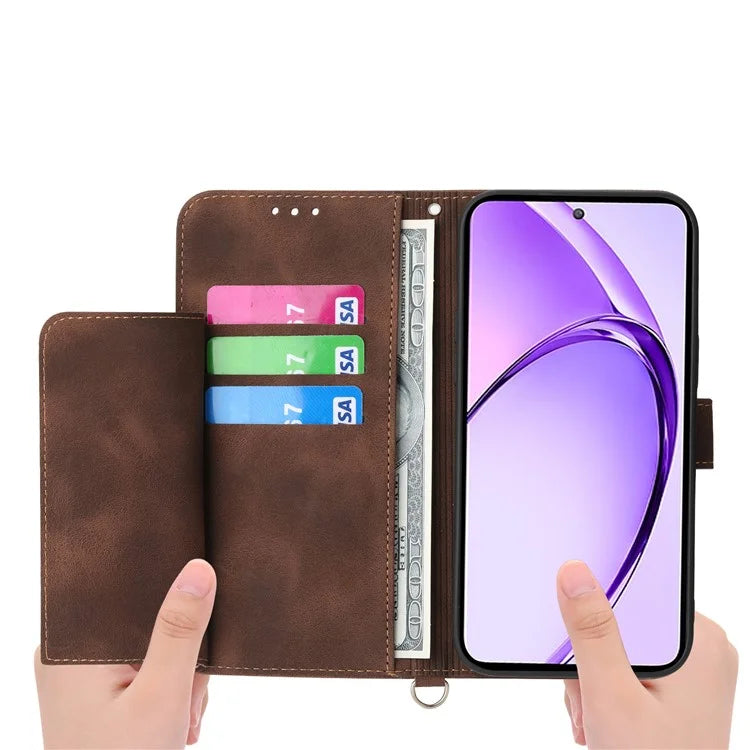 For Oppo A3 Pro (Global) 5G Case Flower Pattern PU Leather Wallet Phone Cover with Strap