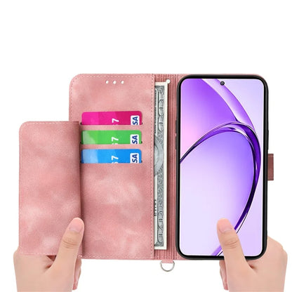 For Oppo A3 Pro (Global) 5G Case Flower Pattern PU Leather Wallet Phone Cover with Strap