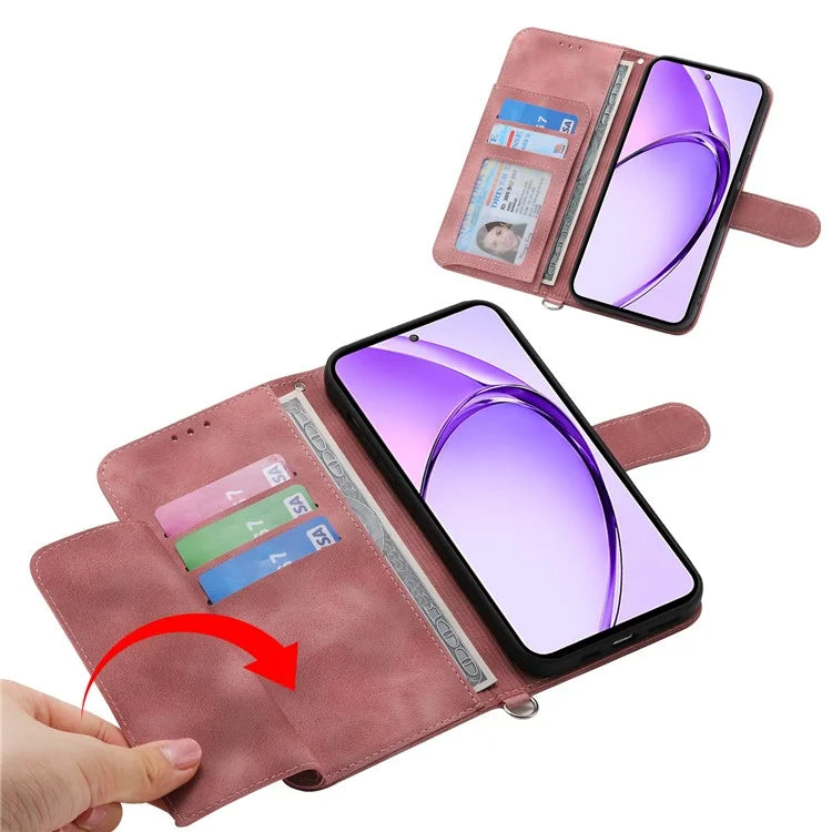 For Oppo A3 Pro (Global) 5G Case Flower Pattern PU Leather Wallet Phone Cover with Strap