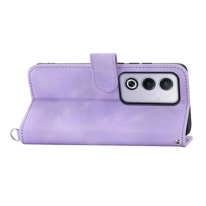 For Oppo A3 Pro (Global) 5G Case Flower Pattern PU Leather Wallet Phone Cover with Strap