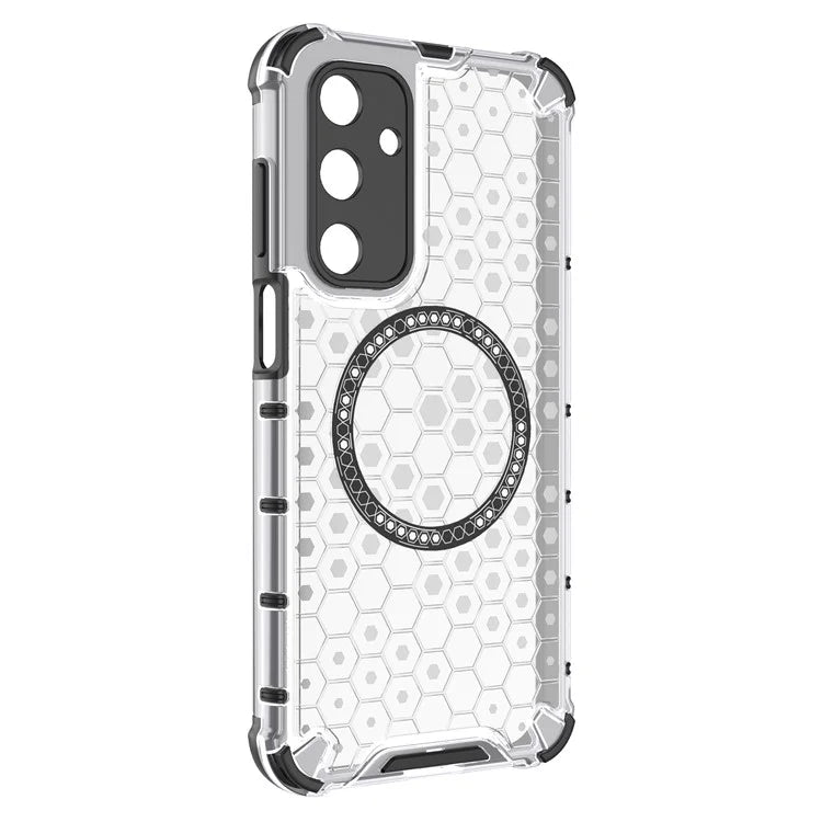 For Samsung Galaxy M35 5G Case Compatible with MagSafe Honeycomb Design TPU+PC Phone Cover