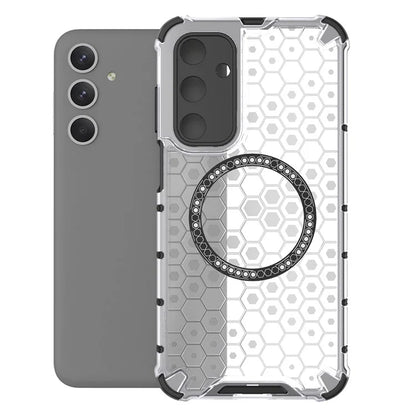 For Samsung Galaxy M35 5G Case Compatible with MagSafe Honeycomb Design TPU+PC Phone Cover