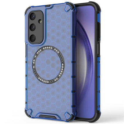 For Samsung Galaxy M35 5G Case Compatible with MagSafe Honeycomb Design TPU+PC Phone Cover