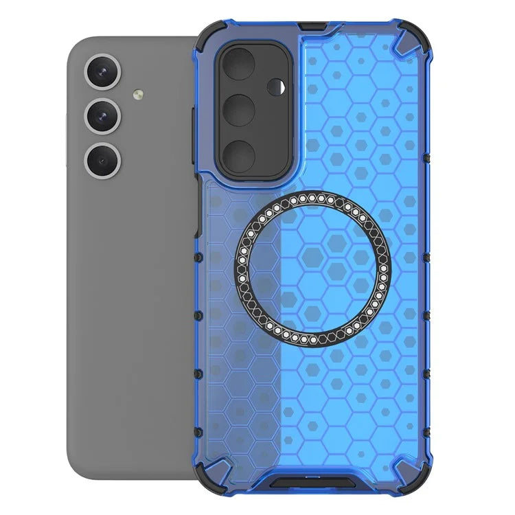 For Samsung Galaxy M35 5G Case Compatible with MagSafe Honeycomb Design TPU+PC Phone Cover