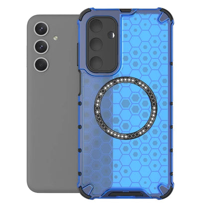 For Samsung Galaxy M35 5G Case Compatible with MagSafe Honeycomb Design TPU+PC Phone Cover