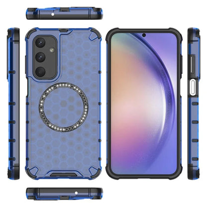 For Samsung Galaxy M35 5G Case Compatible with MagSafe Honeycomb Design TPU+PC Phone Cover