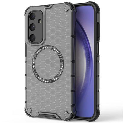 For Samsung Galaxy M35 5G Case Compatible with MagSafe Honeycomb Design TPU+PC Phone Cover