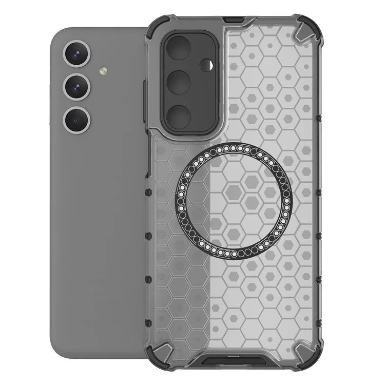 For Samsung Galaxy M35 5G Case Compatible with MagSafe Honeycomb Design TPU+PC Phone Cover