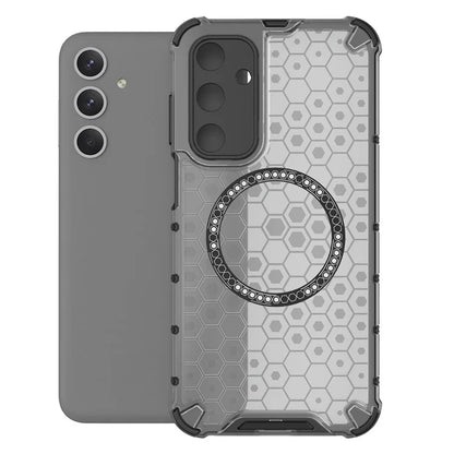 For Samsung Galaxy M35 5G Case Compatible with MagSafe Honeycomb Design TPU+PC Phone Cover