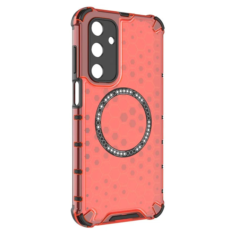For Samsung Galaxy M35 5G Case Compatible with MagSafe Honeycomb Design TPU+PC Phone Cover