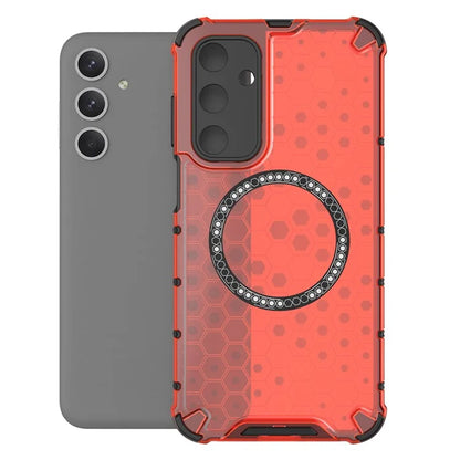 For Samsung Galaxy M35 5G Case Compatible with MagSafe Honeycomb Design TPU+PC Phone Cover