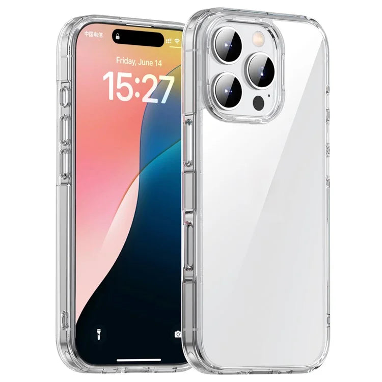 IPAKY For iPhone 16 Pro Clear Phone Case TPU + PC Slim Phone Back Cover