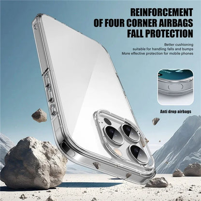 IPAKY For iPhone 16 Pro Clear Phone Case TPU + PC Slim Phone Back Cover