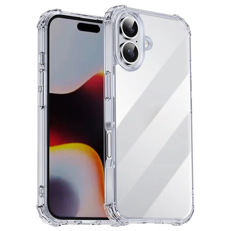 IPAKY For iPhone 16 Clear Phone Case Four Corner Shockproof Slim Back Cover