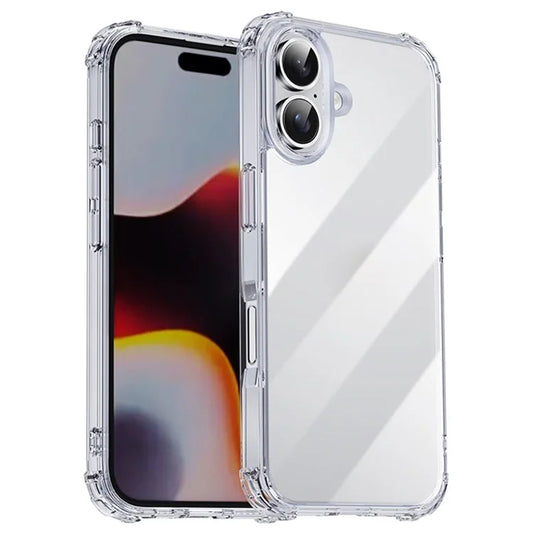 IPAKY For iPhone 16 Plus Clear Phone Case Four Corner Shockproof Slim Back Cover