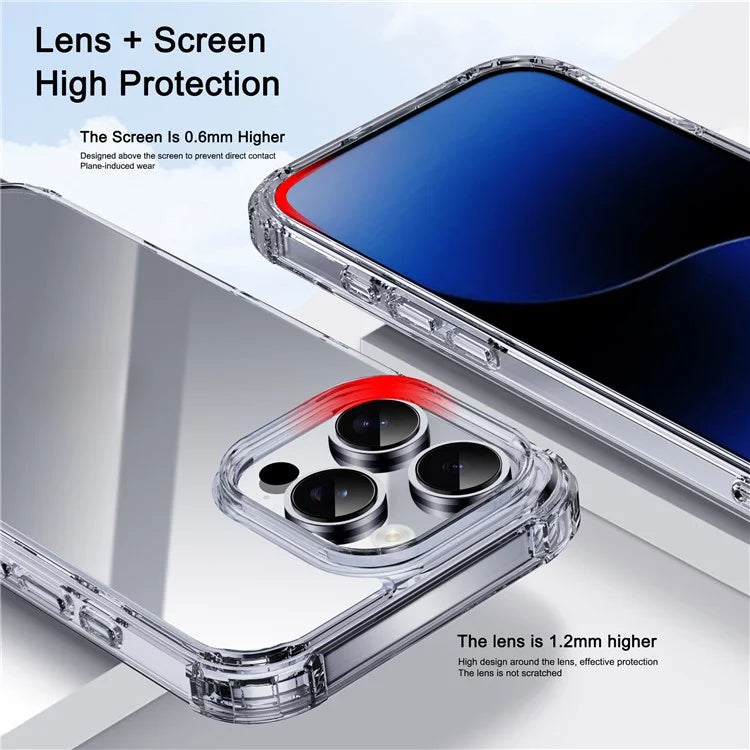 IPAKY For iPhone 16 Pro Clear Phone Case Four Corner Shockproof Slim Back Cover