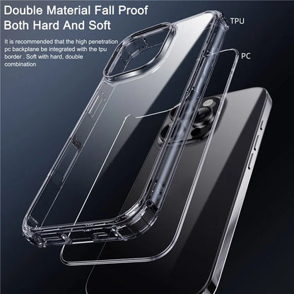 IPAKY For iPhone 16 Pro Max Clear Phone Case Four Corner Shockproof Slim Back Cover