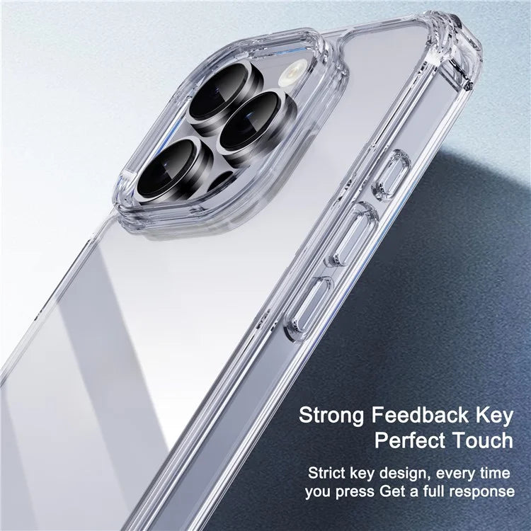 IPAKY For iPhone 16 Pro Max Clear Phone Case Four Corner Shockproof Slim Back Cover