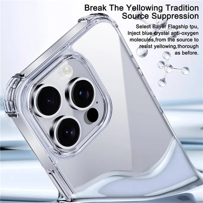 IPAKY For iPhone 16 Pro Max Clear Phone Case Four Corner Shockproof Slim Back Cover