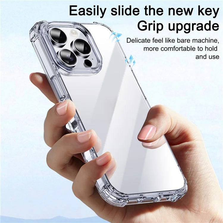 IPAKY For iPhone 16 Pro Max Clear Phone Case Four Corner Shockproof Slim Back Cover