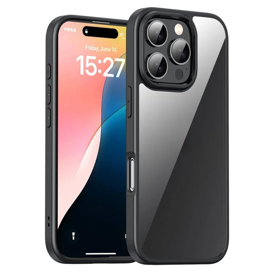 IPAKY For iPhone 16 Pro Max Clear Phone Case TPU + PC Anti-Fingerprint Back Cover