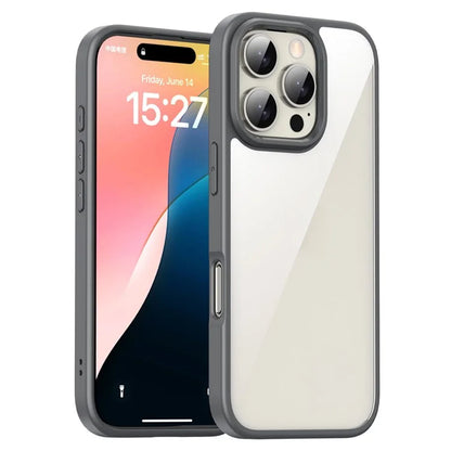 IPAKY For iPhone 16 Pro Max Clear Phone Case TPU + PC Anti-Fingerprint Back Cover