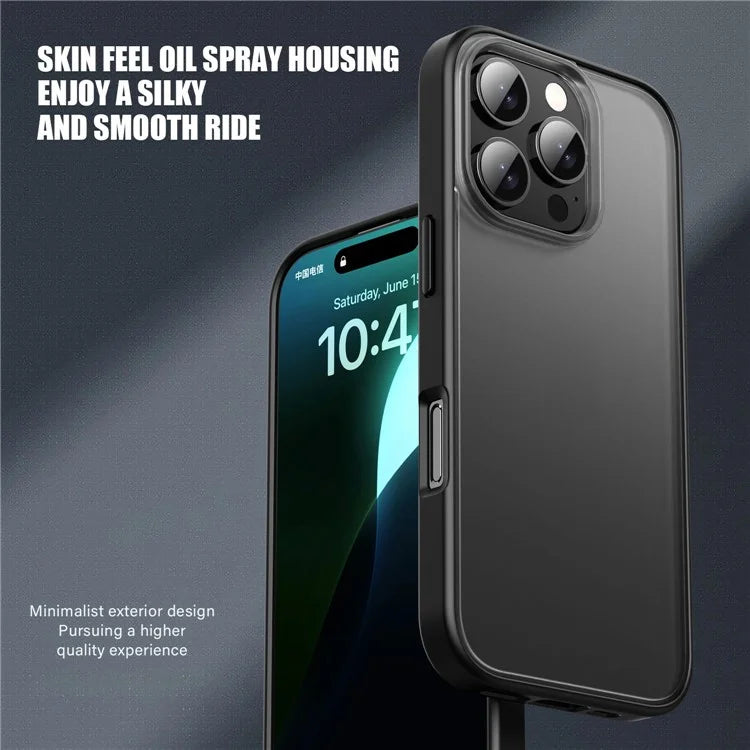 IPAKY For iPhone 16 Pro Case Shockproof PC+TPU Matte Phone Cover