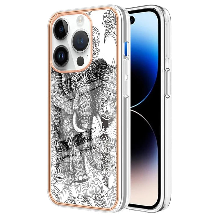 YB IMD Series-16 Style-E For iPhone 16 Pro TPU Case Pattern Printing Phone Back Cover