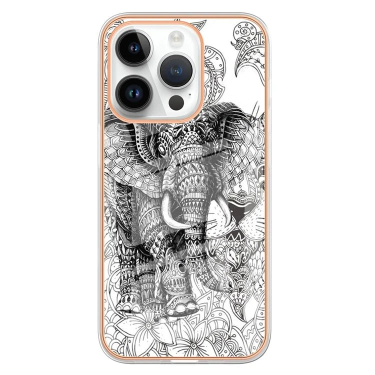YB IMD Series-16 Style-E For iPhone 16 Pro TPU Case Pattern Printing Phone Back Cover
