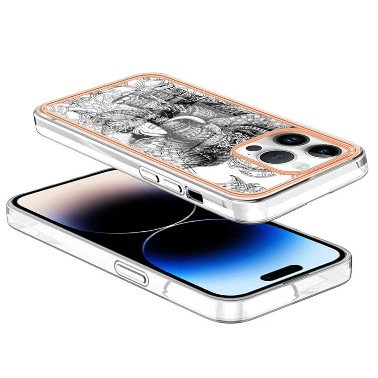 YB IMD Series-16 Style-E For iPhone 16 Pro TPU Case Pattern Printing Phone Back Cover