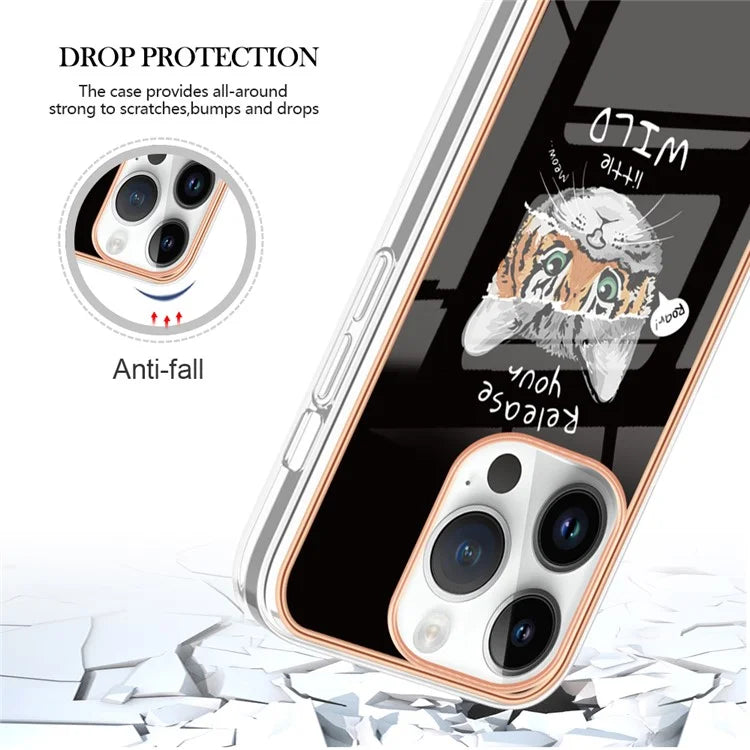 YB IMD Series-16 Style-E For iPhone 16 Pro TPU Case Pattern Printing Phone Back Cover