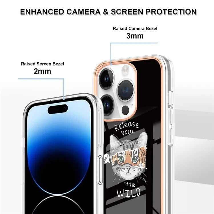 YB IMD Series-16 Style-E For iPhone 16 Pro TPU Case Pattern Printing Phone Back Cover