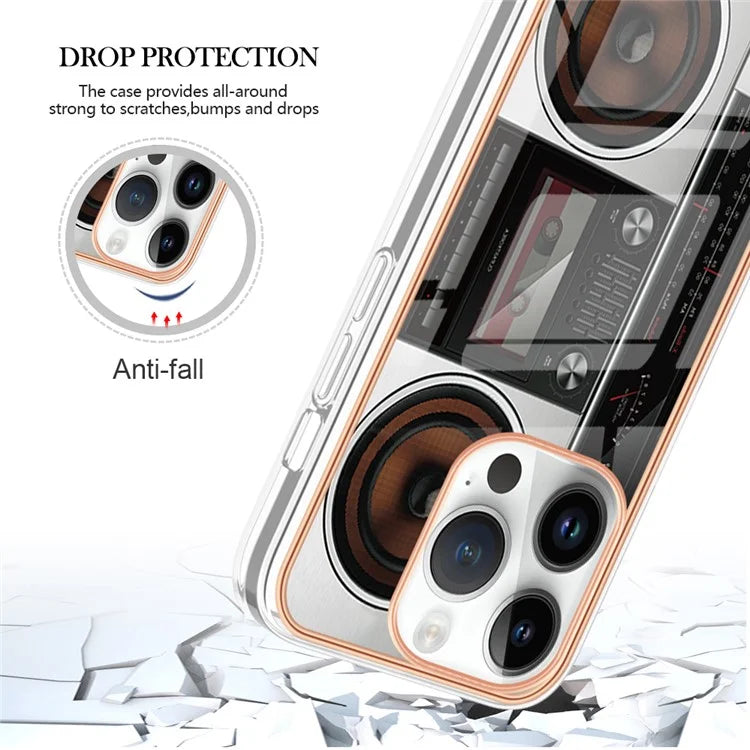 YB IMD Series-16 Style-E For iPhone 16 Pro TPU Case Pattern Printing Phone Back Cover