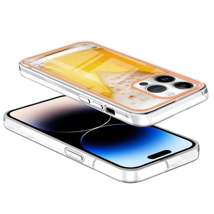 YB IMD Series-16 Style-E For iPhone 16 Pro TPU Case Pattern Printing Phone Back Cover