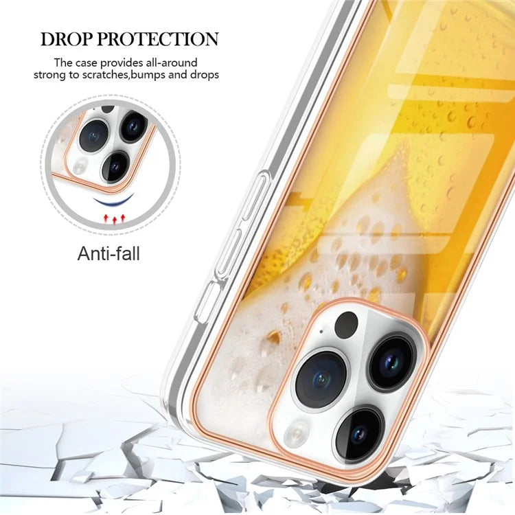 YB IMD Series-16 Style-E For iPhone 16 Pro TPU Case Pattern Printing Phone Back Cover