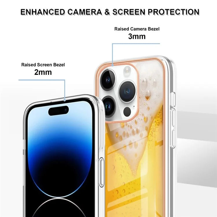 YB IMD Series-16 Style-E For iPhone 16 Pro TPU Case Pattern Printing Phone Back Cover