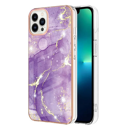 YB IMD Series-16 Style-E For iPhone 16 Pro Phone Case IMD Marble Pattern TPU Back Cover