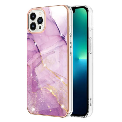 YB IMD Series-16 Style-E For iPhone 16 Pro Phone Case IMD Marble Pattern TPU Back Cover