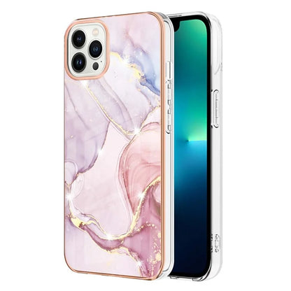 YB IMD Series-16 Style-E For iPhone 16 Pro Phone Case IMD Marble Pattern TPU Back Cover