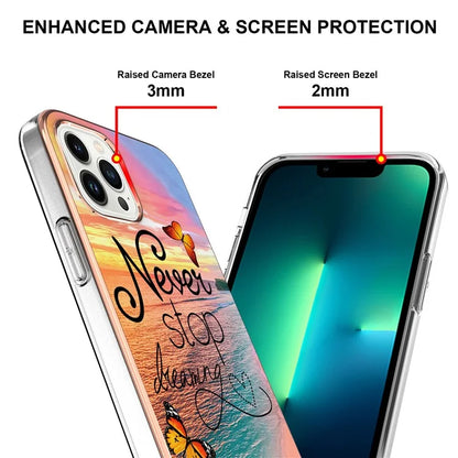 YB IMD Series-16 Style-E For iPhone 16 Pro Max Case IMD Marble Flower Pattern TPU Phone Cover
