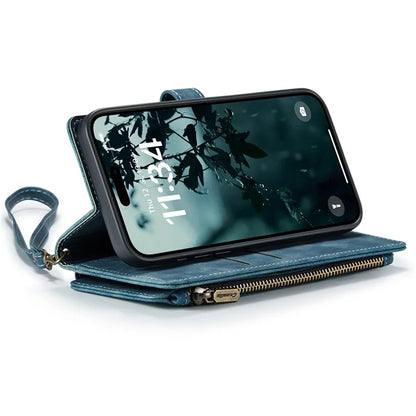 CASEME C30 Series for iPhone 16 Case PU Leather 7 Card Slots Wallet Phone Cover