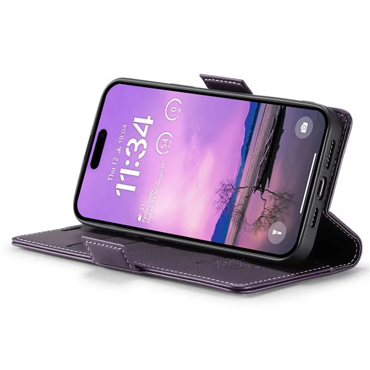 CASEME 023 Series For iPhone 16 Plus Case RFID Blocking Glossy Stand Phone Cover