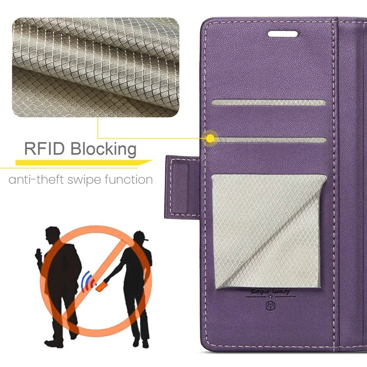 CASEME 023 Series For iPhone 16 Plus Case RFID Blocking Glossy Stand Phone Cover