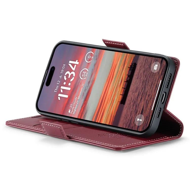CASEME 023 Series For iPhone 16 Plus Case RFID Blocking Glossy Stand Phone Cover