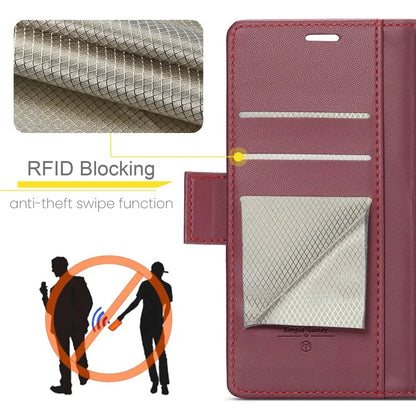 CASEME 023 Series For iPhone 16 Plus Case RFID Blocking Glossy Stand Phone Cover