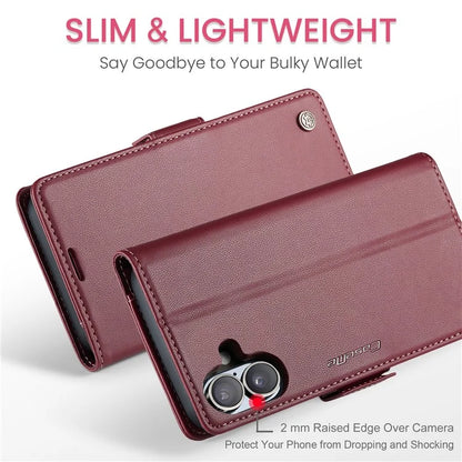 CASEME 023 Series For iPhone 16 Plus Case RFID Blocking Glossy Stand Phone Cover