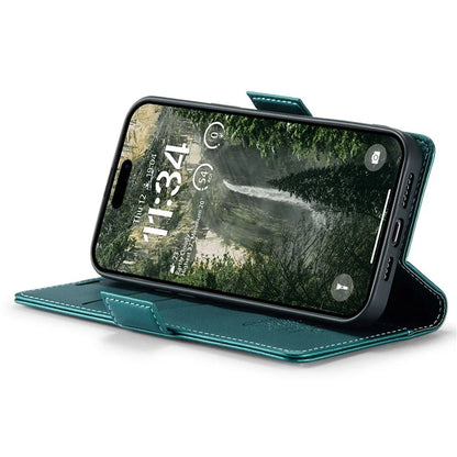 CASEME 023 Series For iPhone 16 Plus Case RFID Blocking Glossy Stand Phone Cover