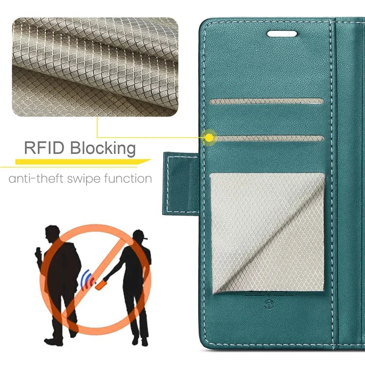 CASEME 023 Series For iPhone 16 Plus Case RFID Blocking Glossy Stand Phone Cover