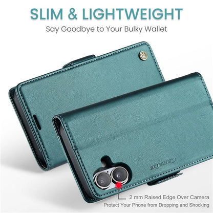 CASEME 023 Series For iPhone 16 Plus Case RFID Blocking Glossy Stand Phone Cover